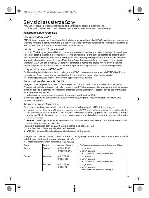 Sony VGN-AW21S - VGN-AW21S Documents de garantie Italien