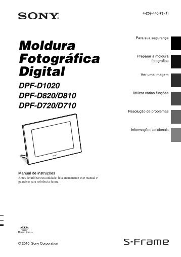 Sony DPF-D810 - DPF-D810 Consignes dâutilisation Portugais