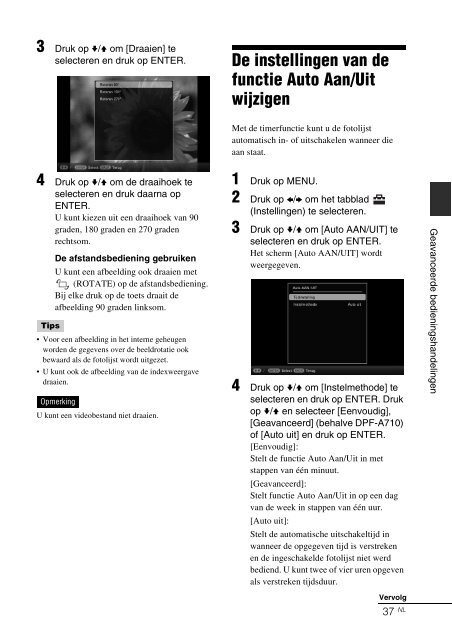 Sony DPF-D810 - DPF-D810 Consignes d&rsquo;utilisation N&eacute;erlandais