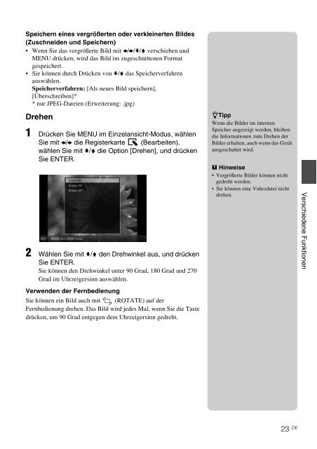 Sony DPF-D810 - DPF-D810 Consignes d&rsquo;utilisation Allemand