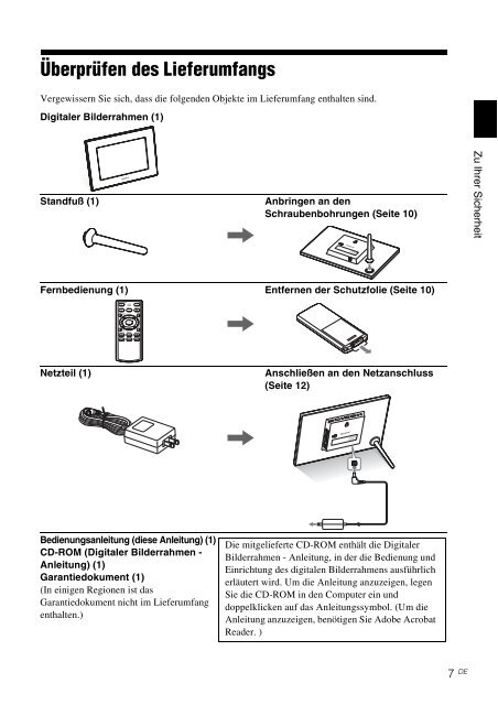 Sony DPF-D810 - DPF-D810 Consignes d&rsquo;utilisation Allemand