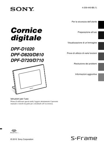Sony DPF-D810 - DPF-D810 Consignes dâutilisation Italien