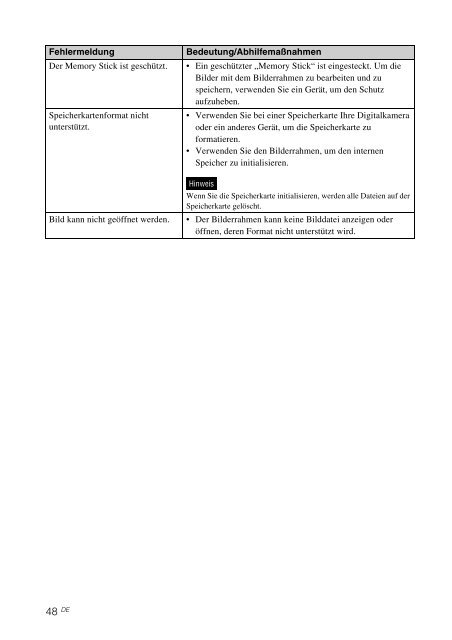 Sony DPF-D810 - DPF-D810 Consignes d&rsquo;utilisation Allemand