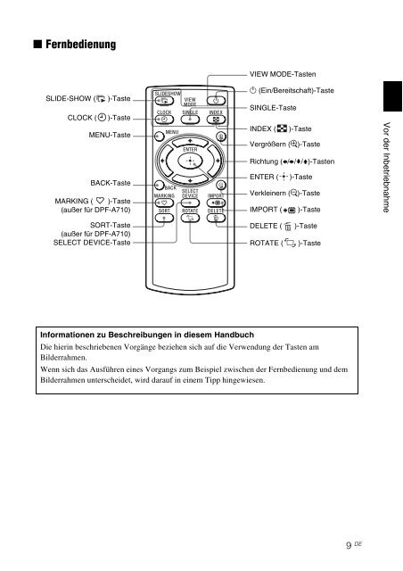 Sony DPF-D810 - DPF-D810 Consignes d&rsquo;utilisation Allemand