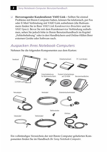 Sony PCG-745 - PCG-745 Mode d'emploi Allemand