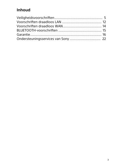 Sony SVP1321L1E - SVP1321L1E Documents de garantie N&eacute;erlandais