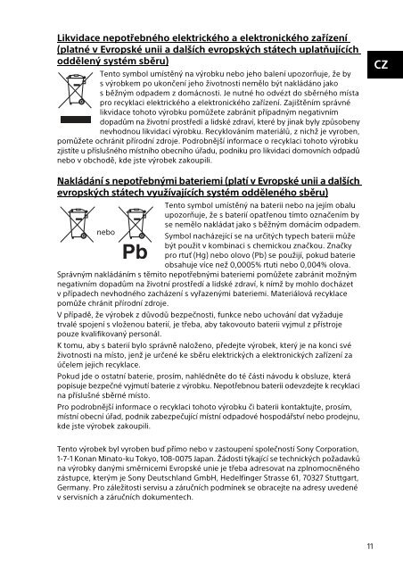 Sony SVP1321L1E - SVP1321L1E Documents de garantie Slovaque