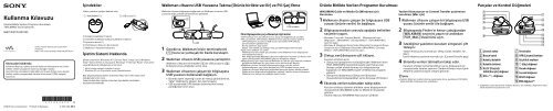 Sony NWZ-W273S - NWZ-W273S Guide de mise en route Turc