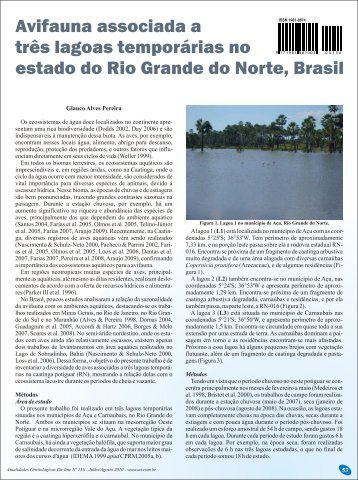 Avifauna associada a três lagoas temporárias no estado do Rio ...