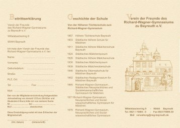 Verein der Freunde des Richard-Wagner-Gymnasiums zu Bayreuth ...