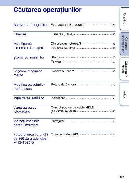 Sony MHS-TS20K - MHS-TS20K Istruzioni per l'uso Rumeno