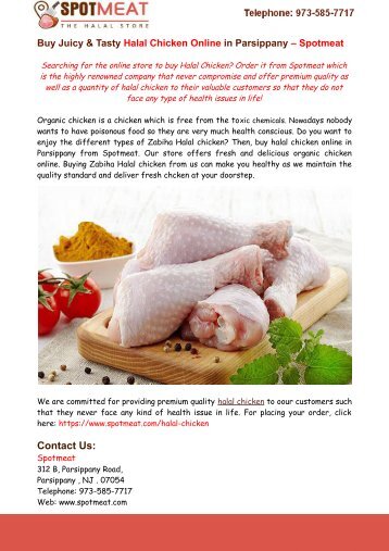 Buy Juicy & Tasty Halal Chicken Online in Parsippany – Spotmeat