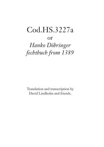 Hanko Döbringer fechtbuch from 1389