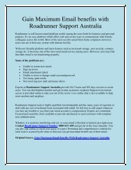 Gain maximum email benefits with Roadrunner Support Australia