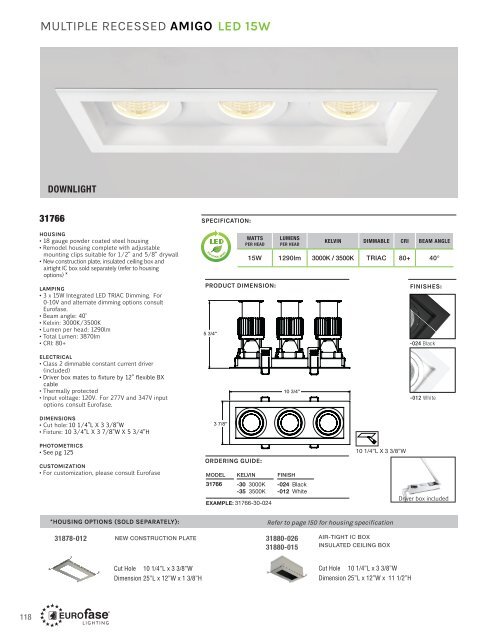 Eurofase lighting 2017 Multiple Recessed