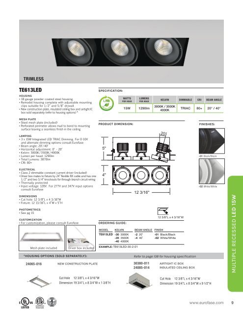 Eurofase lighting 2017 Multiple Recessed