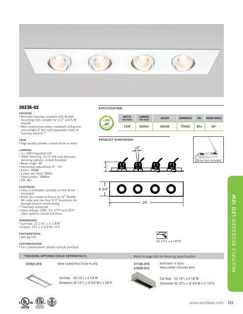 Eurofase lighting 2017 Multiple Recessed