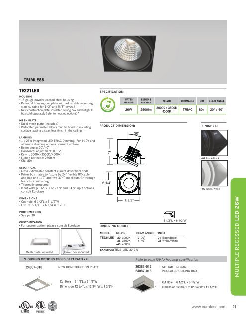 Eurofase lighting 2017 Multiple Recessed