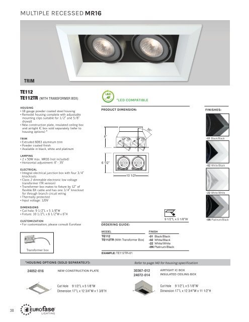 Eurofase lighting 2017 Multiple Recessed