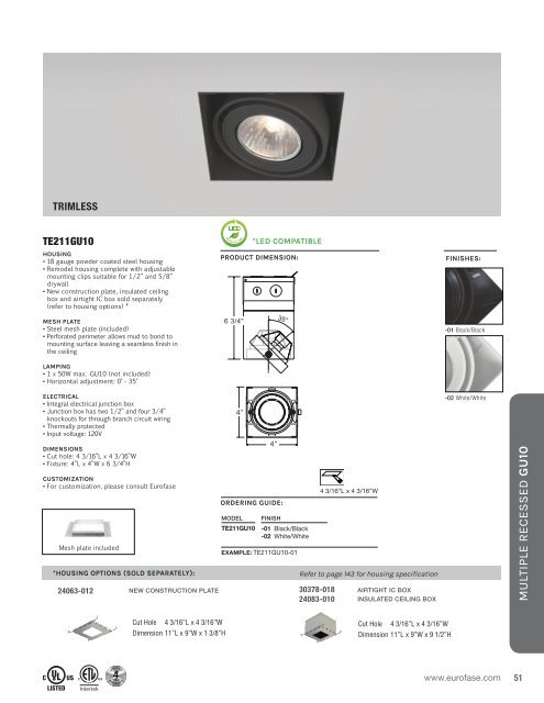 Eurofase lighting 2017 Multiple Recessed