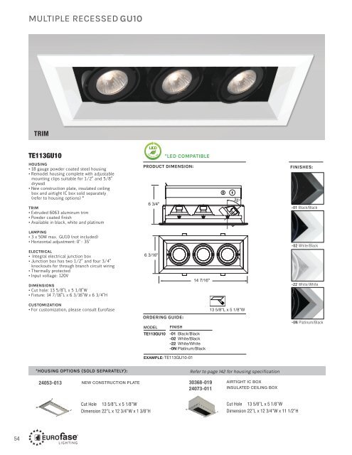 Eurofase lighting 2017 Multiple Recessed