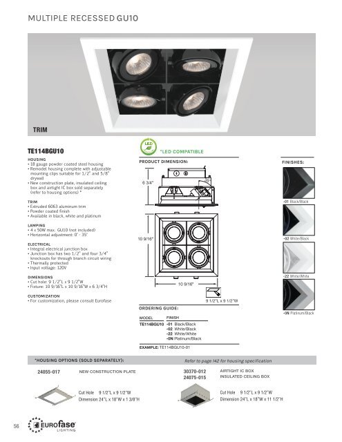 Eurofase lighting 2017 Multiple Recessed