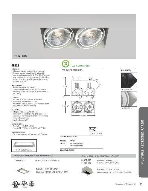 Eurofase lighting 2017 Multiple Recessed