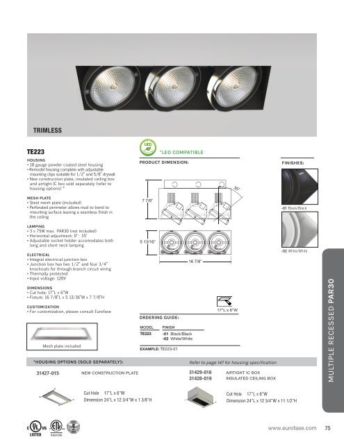 Eurofase lighting 2017 Multiple Recessed