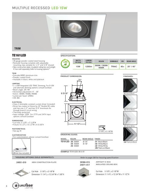 Eurofase lighting 2017 Multiple Recessed