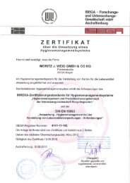 HACCP-Zertifikat (inkl.BRC) der ISEGA - weig karton