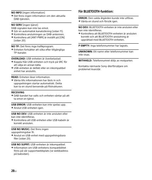 Sony DSX-A500BD - DSX-A500BD Consignes d&rsquo;utilisation Su&eacute;dois