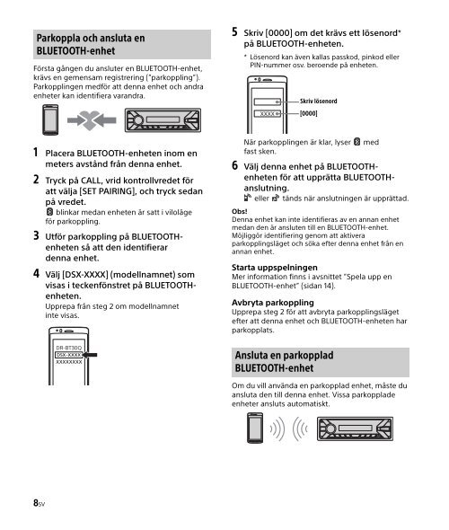 Sony DSX-A500BD - DSX-A500BD Consignes d&rsquo;utilisation Su&eacute;dois