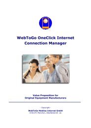 WebToGo OneClick Internet Connection Manager