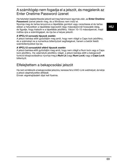 Sony VPCS11M1E - VPCS11M1E Guide de d&eacute;pannage Bulgare