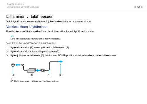 Sony VPCS11M1E - VPCS11M1E Mode d'emploi Finlandais