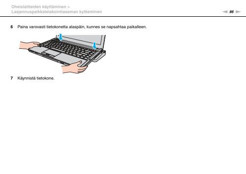 Sony VPCS11M1E - VPCS11M1E Mode d'emploi Finlandais