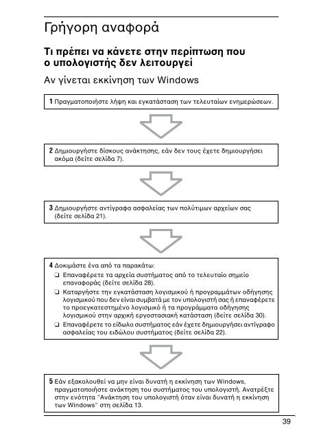 Sony VPCS11M1E - VPCS11M1E Guide de d&eacute;pannage Grec