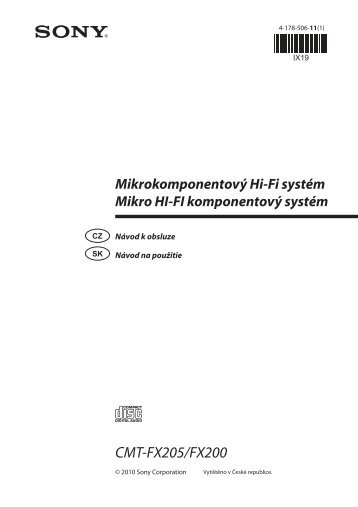 Sony CMT-FX205 - CMT-FX205 Istruzioni per l'uso Slovacco