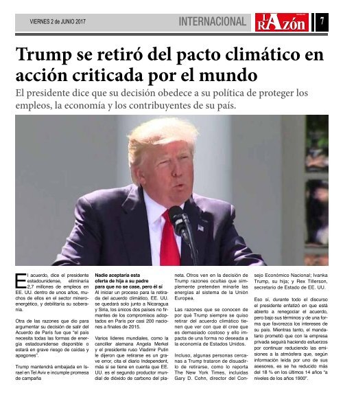 Diario La Razón viernes 2 de junio de 2017