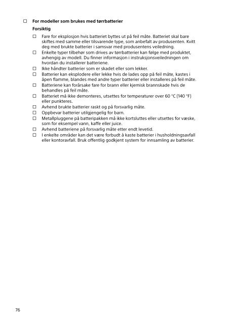 Sony SVS1512V1E - SVS1512V1E Documents de garantie Danois