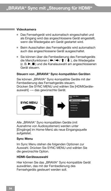 Sony KDL-40HX725 - KDL-40HX725 BRAVIA Pocket Guide Allemand