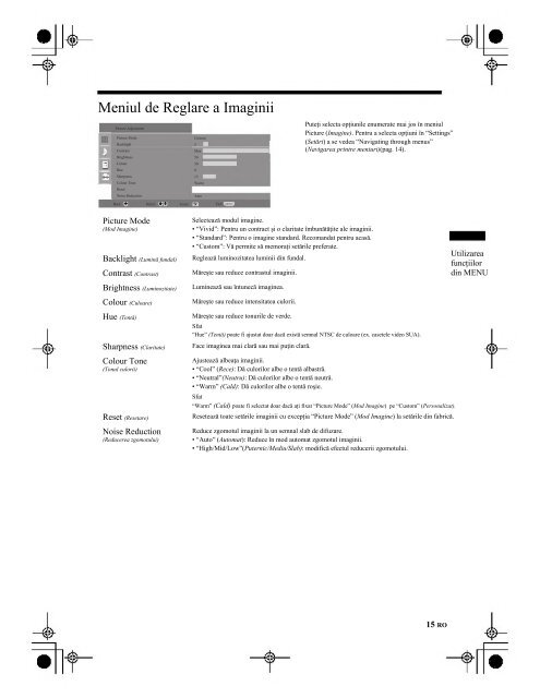 Sony KDL-40U2530 - KDL-40U2530 Mode d'emploi Roumain