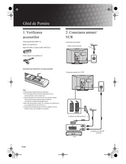 Sony KDL-40U2530 - KDL-40U2530 Mode d'emploi Roumain