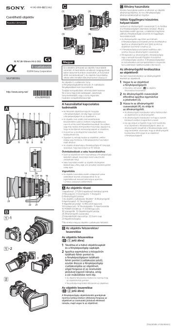 Sony SELP28135G - SELP28135G Istruzioni per l'uso Ungherese