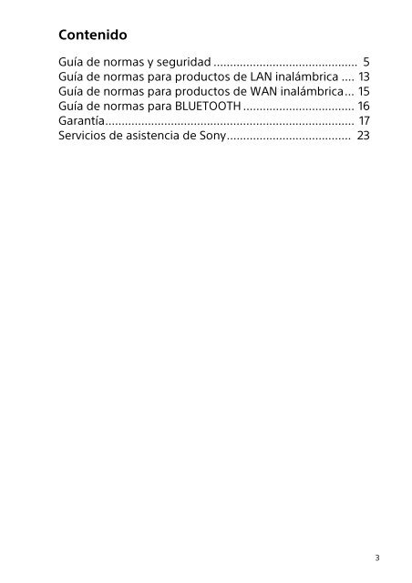 Sony SVS1313D4E - SVS1313D4E Documents de garantie Espagnol