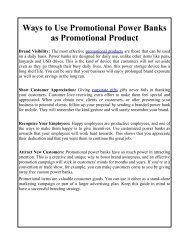 Use Promotional Products