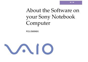 Sony PCG-Z600NE - PCG-Z600NE Manuale software Inglese