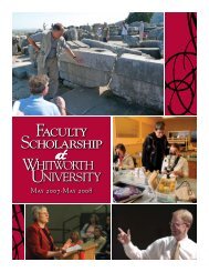 Whitworth Faculty Scholarship 2007-08 - Whitworth University
