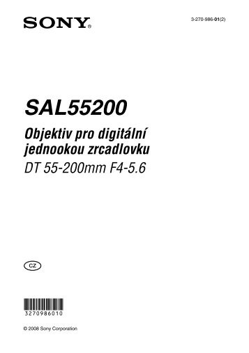 Sony SAL55200 - SAL55200 Consignes dâutilisation TchÃ¨que