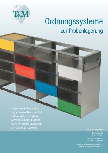 T&M-Katalog: Ihre Ordnungssysteme zur Probenlagerung